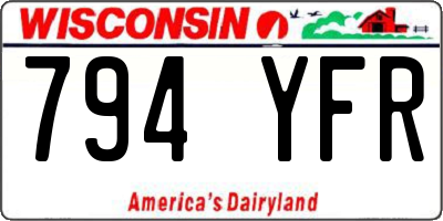 WI license plate 794YFR