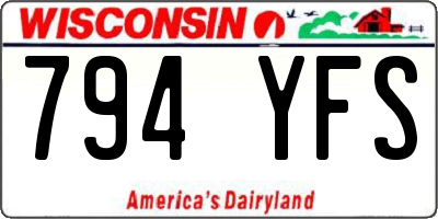 WI license plate 794YFS