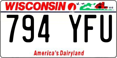 WI license plate 794YFU