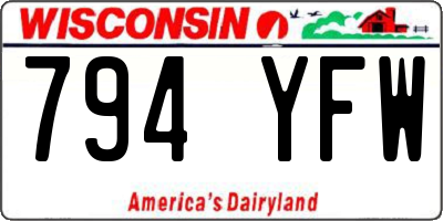 WI license plate 794YFW