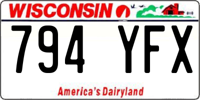 WI license plate 794YFX