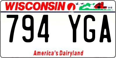 WI license plate 794YGA