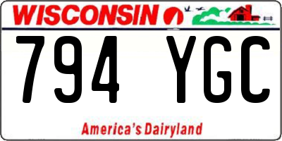 WI license plate 794YGC