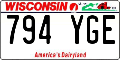 WI license plate 794YGE