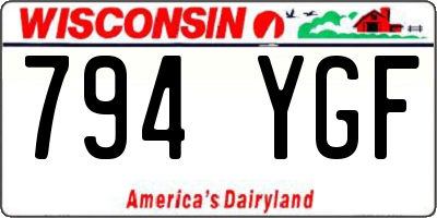 WI license plate 794YGF