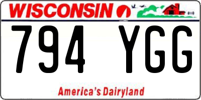 WI license plate 794YGG