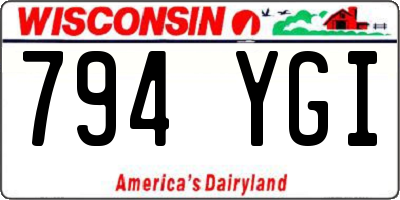 WI license plate 794YGI