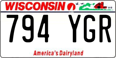 WI license plate 794YGR