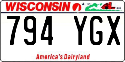 WI license plate 794YGX