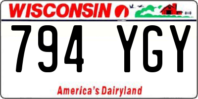 WI license plate 794YGY