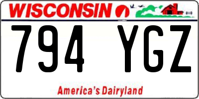 WI license plate 794YGZ