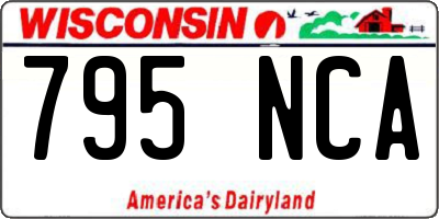 WI license plate 795NCA