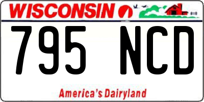 WI license plate 795NCD