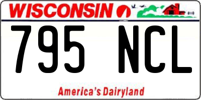 WI license plate 795NCL