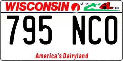 WI license plate 795NCO