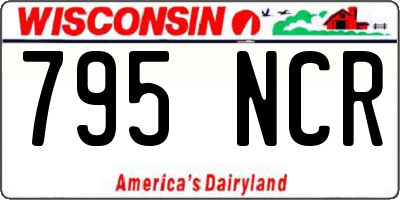 WI license plate 795NCR