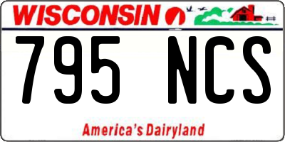 WI license plate 795NCS