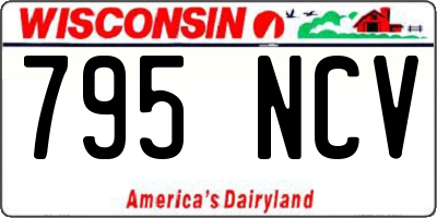 WI license plate 795NCV