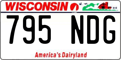 WI license plate 795NDG