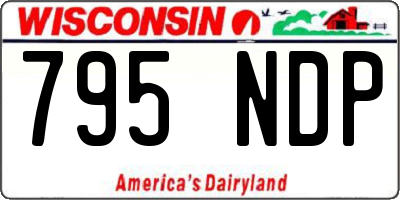 WI license plate 795NDP
