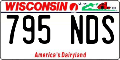 WI license plate 795NDS