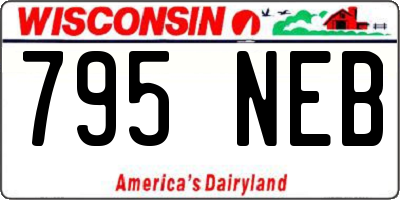 WI license plate 795NEB