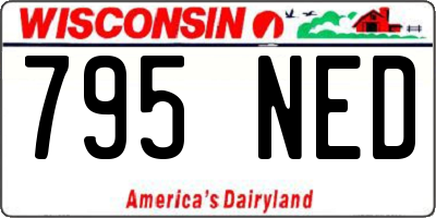 WI license plate 795NED