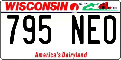 WI license plate 795NEO
