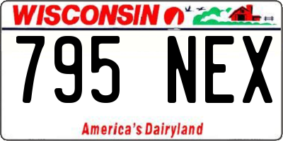 WI license plate 795NEX