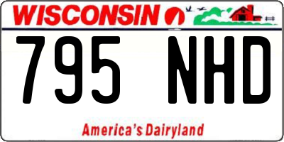 WI license plate 795NHD