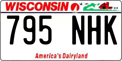 WI license plate 795NHK