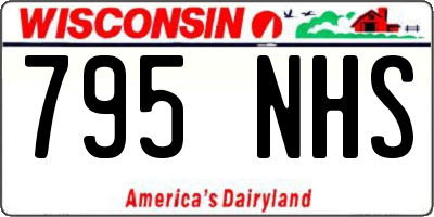 WI license plate 795NHS