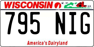 WI license plate 795NIG