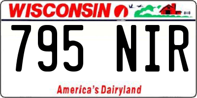 WI license plate 795NIR
