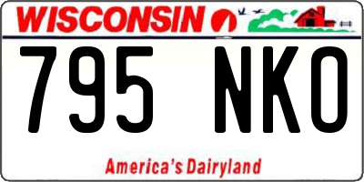 WI license plate 795NKO