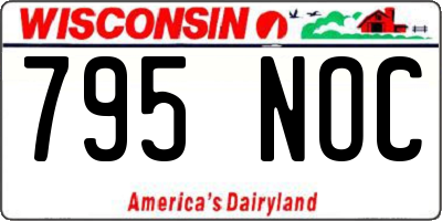 WI license plate 795NOC