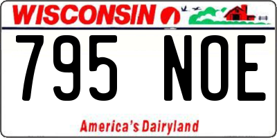 WI license plate 795NOE