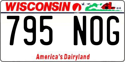 WI license plate 795NOG