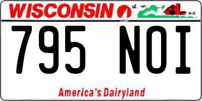 WI license plate 795NOI