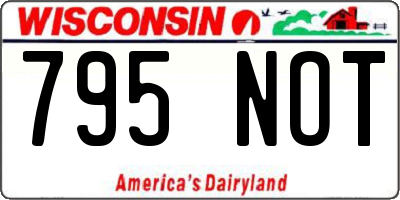 WI license plate 795NOT