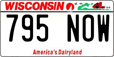 WI license plate 795NOW