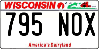 WI license plate 795NOX