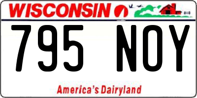 WI license plate 795NOY