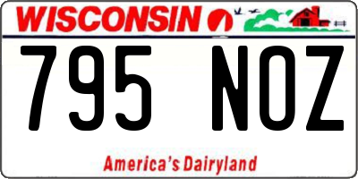 WI license plate 795NOZ