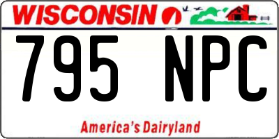 WI license plate 795NPC