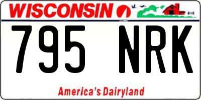 WI license plate 795NRK