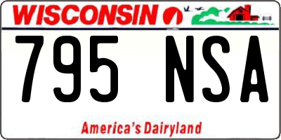 WI license plate 795NSA