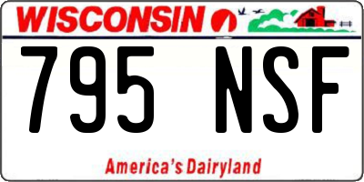 WI license plate 795NSF