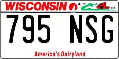 WI license plate 795NSG
