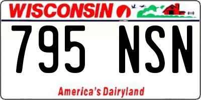 WI license plate 795NSN